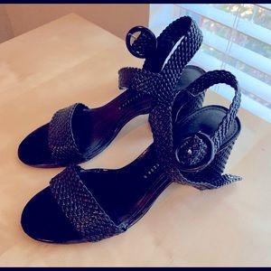 Zara Woven Lacy Black Sandal